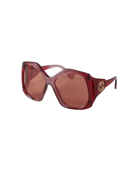 Gucci GG0875S 003 Heptagon Oversized Vino Rosa Transparente  | Sunni...