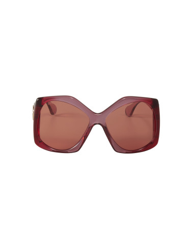 Gucci GG0875S 003 Heptagon Oversized Vino Rosa Transparente  | Sunni...