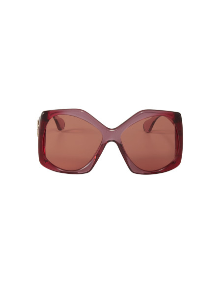 Gucci GG0875S 003 Heptagon Oversized Vino Rosa Transparente  | Sunni...
