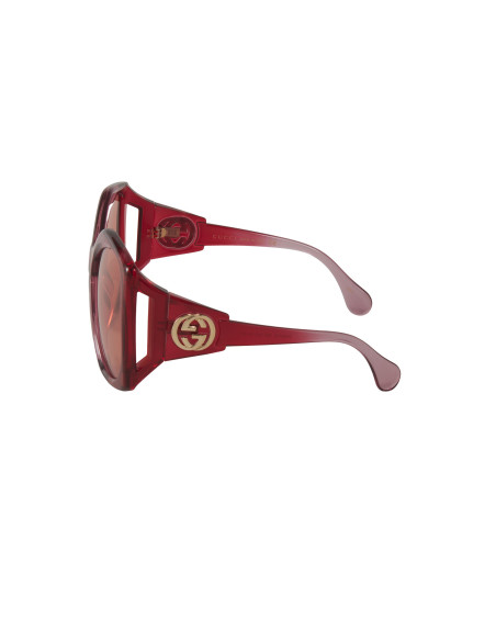 Gucci GG0875S 003 Heptagon Oversized Vino Rosa Transparente  | Sunni...