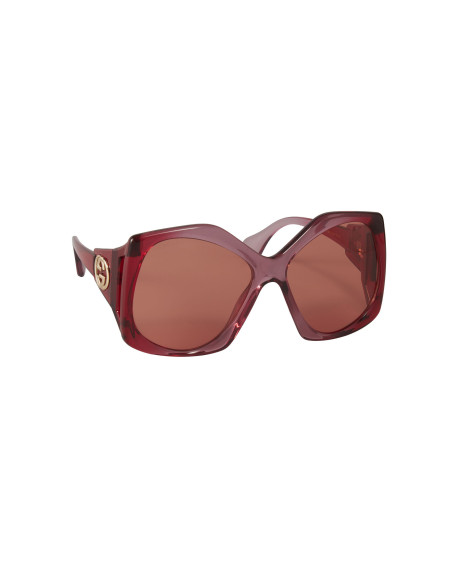 Gucci GG0875S 003 Heptagon Oversized Vino Rosa Transparente  | Sunni...