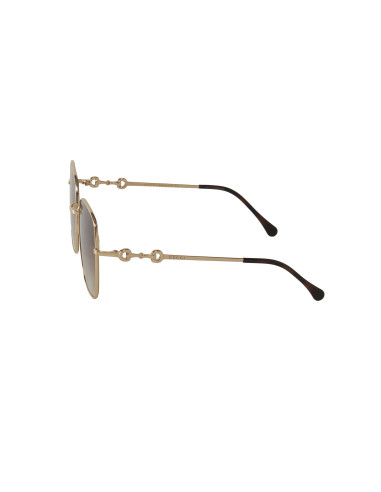 Gucci GG0879S 002 Square Shape Cafe Degradado Dorado | Sunn...