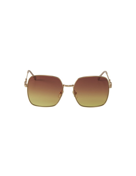 Gucci GG0879S 004 Square Shape Gold Brow Shaded