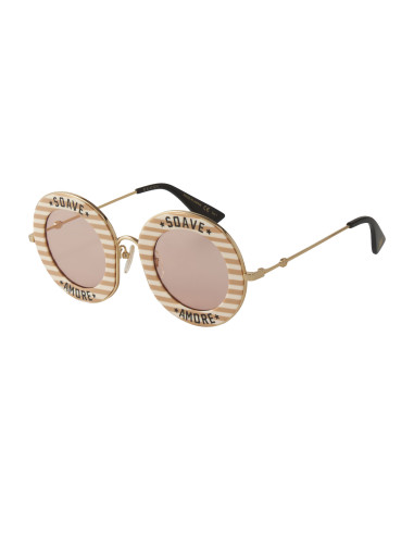 Gucci Gg0113s 009 Round * Soave * Amore * Rosa Blanco Icon | Sunnie...