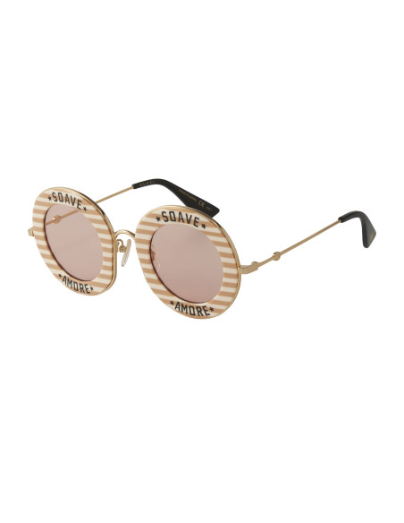 Gucci Gg0113s 009 Round * Soave * Amore * Rosa Blanco Icon | Sunnie...