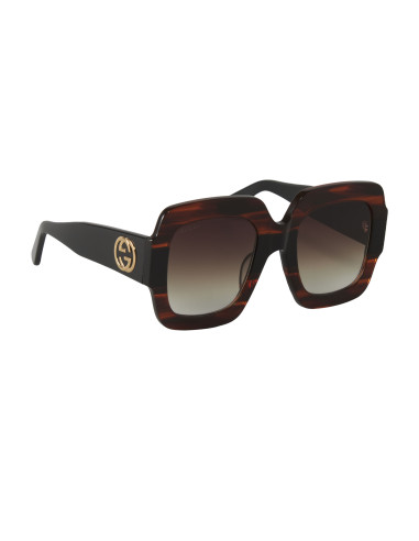 Gucci Gg0178s 004 Oversized Square Cafe Negro Degradado original | ...