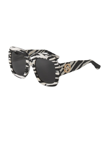 Gucci Gg0178s 012 Oversized Square Zebra Negro Blanco