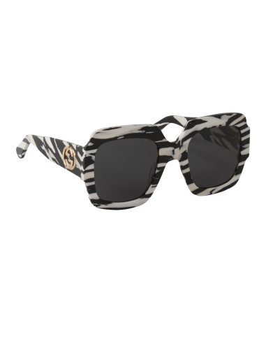 Gucci Gg0178s 012 Oversized Square Zebra Negro Blanco