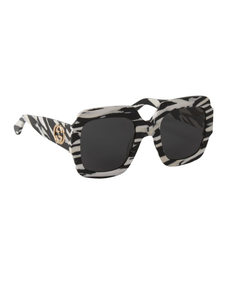 Gucci Gg0178s 012 Oversized Square Zebra Negro Blanco
