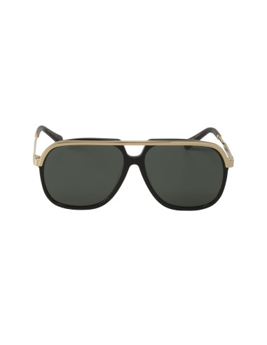 Gucci Gg0200S 001 Aviator Square Metal Negro Dorado Original