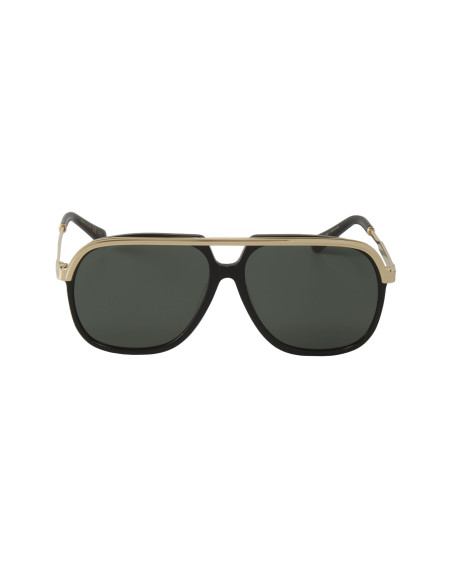 Gucci Gg0200S 001 Aviator Square Metal Negro Dorado Original