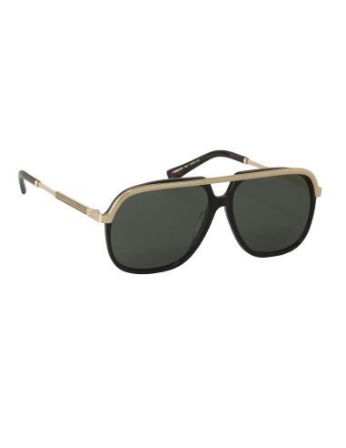Gucci Gg0200S 001 Aviator Square Metal Negro Dorado Original