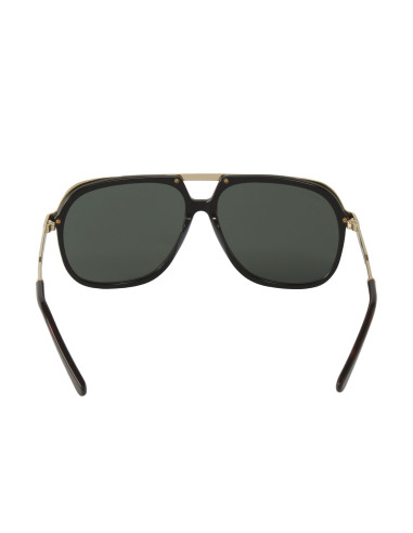 Gucci Gg0200S 001 Aviator Square Metal Negro Dorado Original