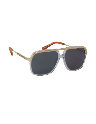 Gucci Gg0200S 004 Aviator Square Metal Gris Dorado | Sunnies.uno