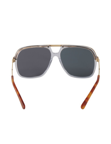 Gucci Gg0200S 004 Aviator Square Metal Gris Dorado | Sunnies.uno
