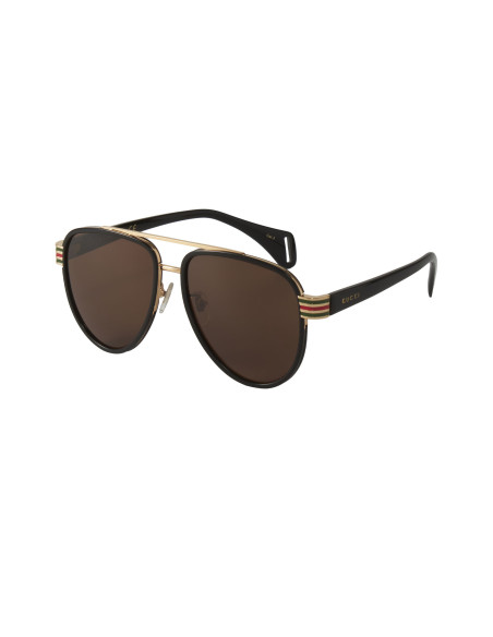 Gucci Gg0447s 003 Aviator Negro Cafe transparente Original | ...