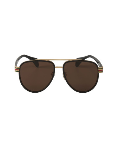 Gucci Gg0447s 003 Aviator Negro Cafe transparente Original | ...