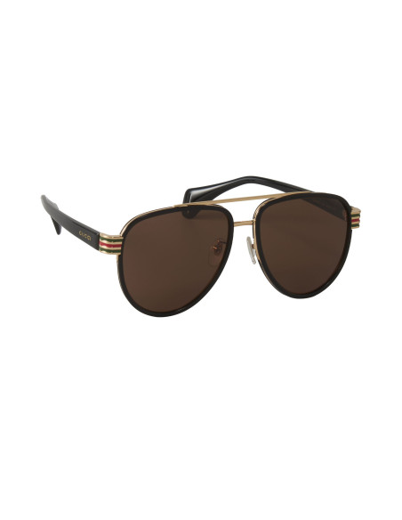 Gucci Gg0447s 003 Aviator Negro Cafe transparente Original | ...