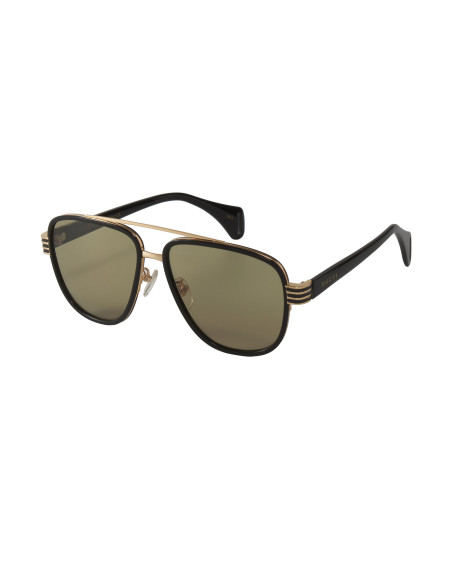 Gucci Gg0448s 002 Aviator Negro Cafe Ambar Acetato | Sunnies.uno
