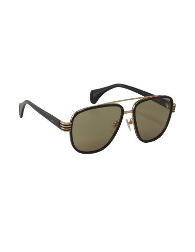 Gucci Gg0448s 002 Aviator Negro Cafe Ambar Acetato | Sunnies.uno