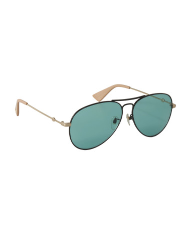 Gucci Gg0515s 005 Aviator Sunglasses Verde Transparente Negr | Sunn...