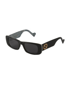 Gucci Gg0516S 001 Rectangle Shape Negro Gris Clasico Original | Sunnies.uno