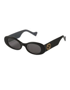 Gucci Gg0517S 001 Oval Shape Negro Blanco Original | Sunnies.uno