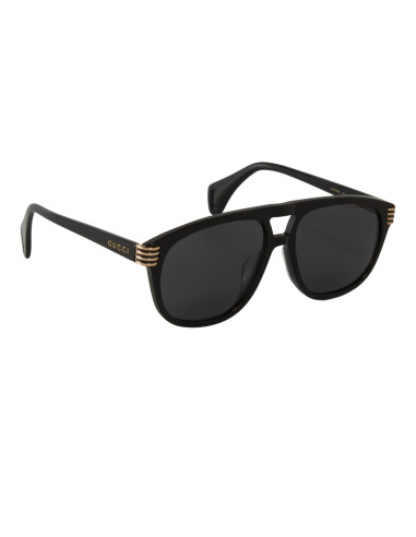 Gucci Gg0525s 001 Aviador Acetato Negro Dorado