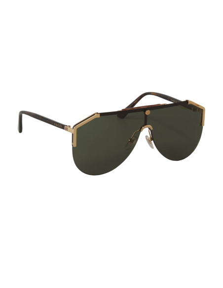 Gucci GG0584S 002 Aviator Square Negro Dorado Original | Sunnies.uno