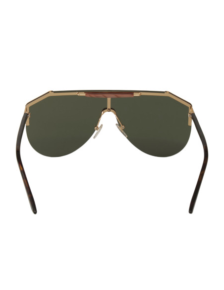 Gucci GG0584S 002 Aviator Square Negro Dorado Original | Sunnies.uno