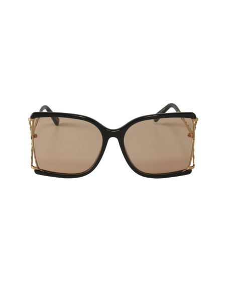 Gucci GG0592SK 002 Square Shape Naranja Transparente Negro