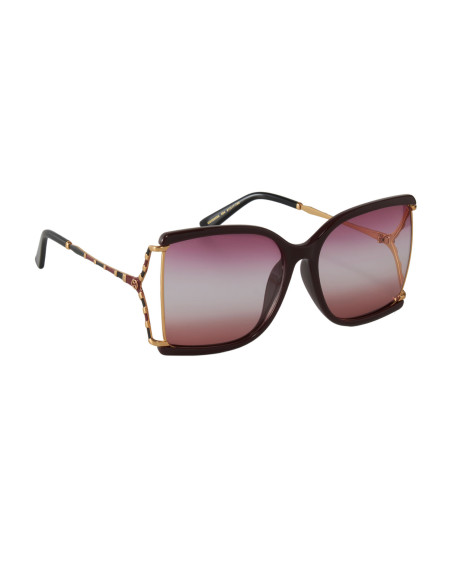 Gucci GG0592SK 004 Square Shape Vino Degradado Dorado
