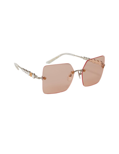 Gucci GG0644S 003 Square Shape Rosa Transparente Plata