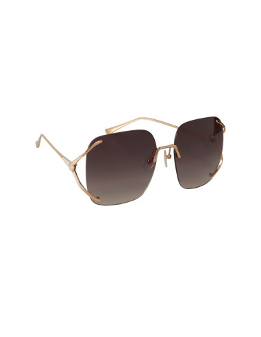 Gucci GG0646S 002 Square Shape Cafe Degradado Dorado | Sunnies.uno