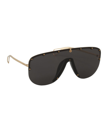 Gucci GG0667S 001 Aviator Fashion Negro Dorado Original