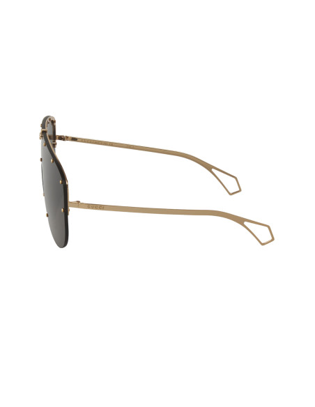 Gucci GG0667S 001 Aviator Fashion Negro Dorado Original