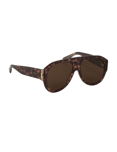 Gucci GG0668S 003 Aviator Square Acetato Carey Cafe | Sunnies.uno