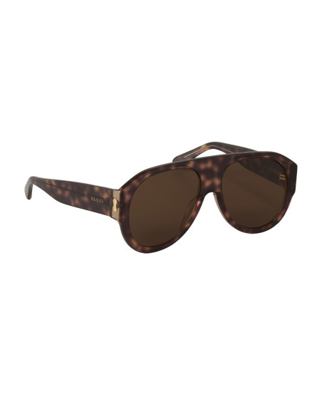 Gucci GG0668S 003 Aviator Square Acetato Carey Cafe | Sunnies.uno