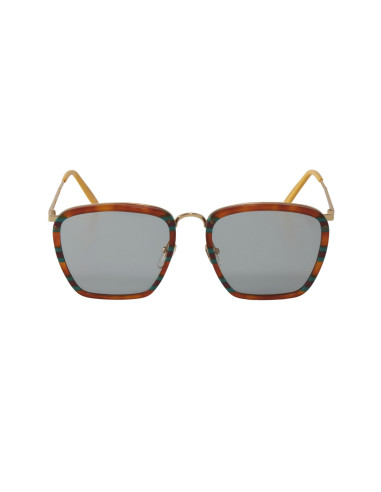 Gucci Gg0673S 003 Square Metal Naranja Verde Original | Sunnies.uno