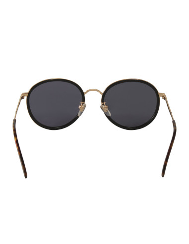 Gucci Gg0677SK 001 Round Metal Negro Dorado Original | Sunnies.uno