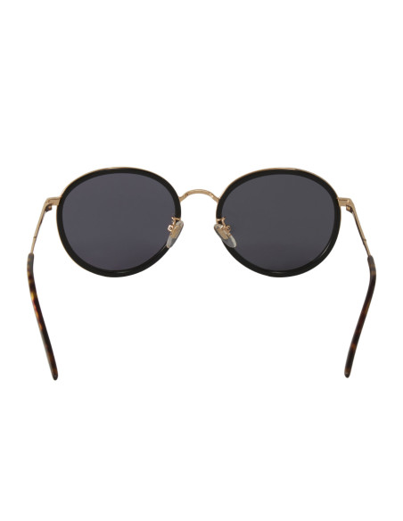 Gucci Gg0677SK 001 Round Metal Negro Dorado Original | Sunnies.uno