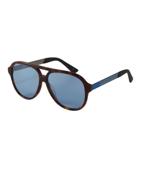 Gucci Gg0688S 004 Aviator Metal Carey Azul Original | Sunnies.uno