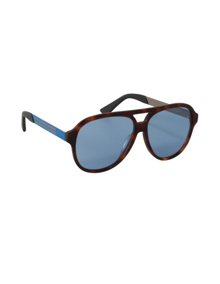 Gucci Gg0688S 004 Aviator Metal Carey Azul Original | Sunnies.uno