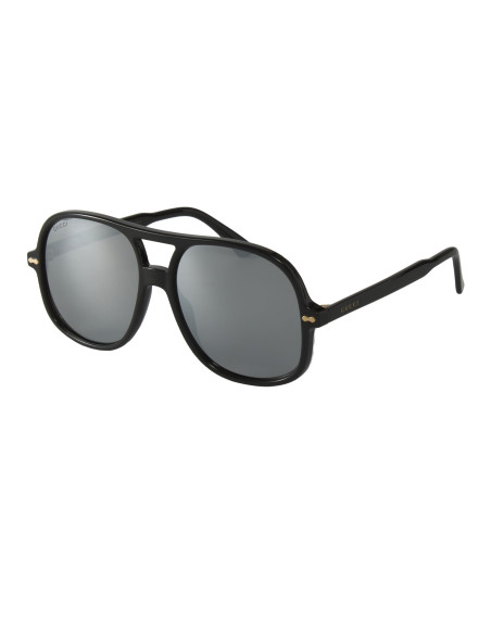 Gucci GG0706S 001 New Aviator Plata Espejo Negro Dorado Original | Sunni...