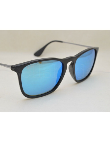 Ray Ban Rb4187 601/55 Chris Negro Mate Azul espejo | Sunnies.uno