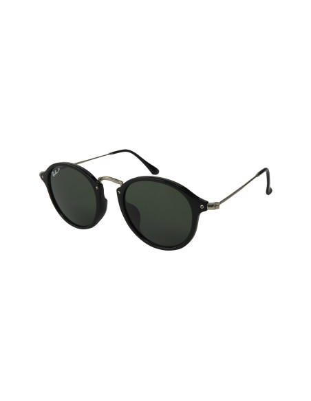 Ray Ban Rb2447 901/58 Round Fleck Negro Plateado Polarizado| Sunnies.uno