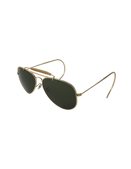 Ray Ban RB3030 L0216 Aviator outdoorsman Dorado G-15 Cola de rata |...