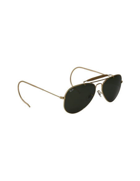Ray Ban RB3030 L0216 Aviator outdoorsman Dorado G-15 Cola de rata |...