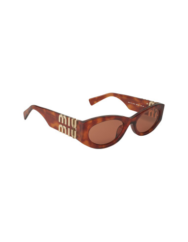Miu Miu MU 11WS 4BW-ZZ1 Oval Shape Brown Tortoise