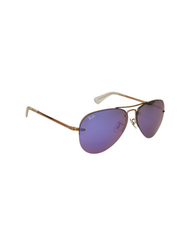 Ray Ban RB3449 9035/1U Aviator Lila Espejo Bronce